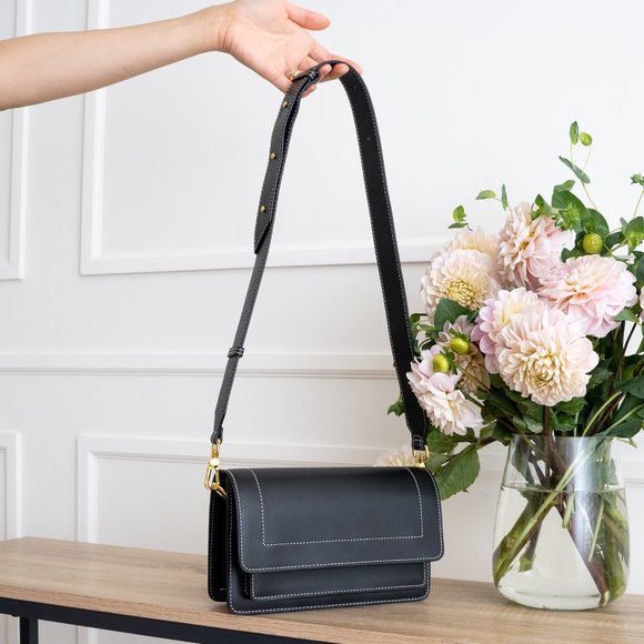 *NEW* Ingrid Crossbody / Shoulder Bag - Genuine Leather - Black - Picture 4 of 10